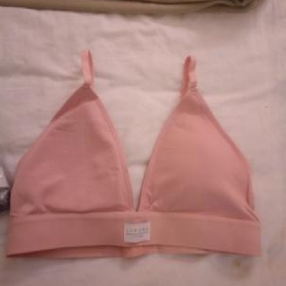 Womens NWT bralette like cotton bra with removable padding? Rose Pink size XL